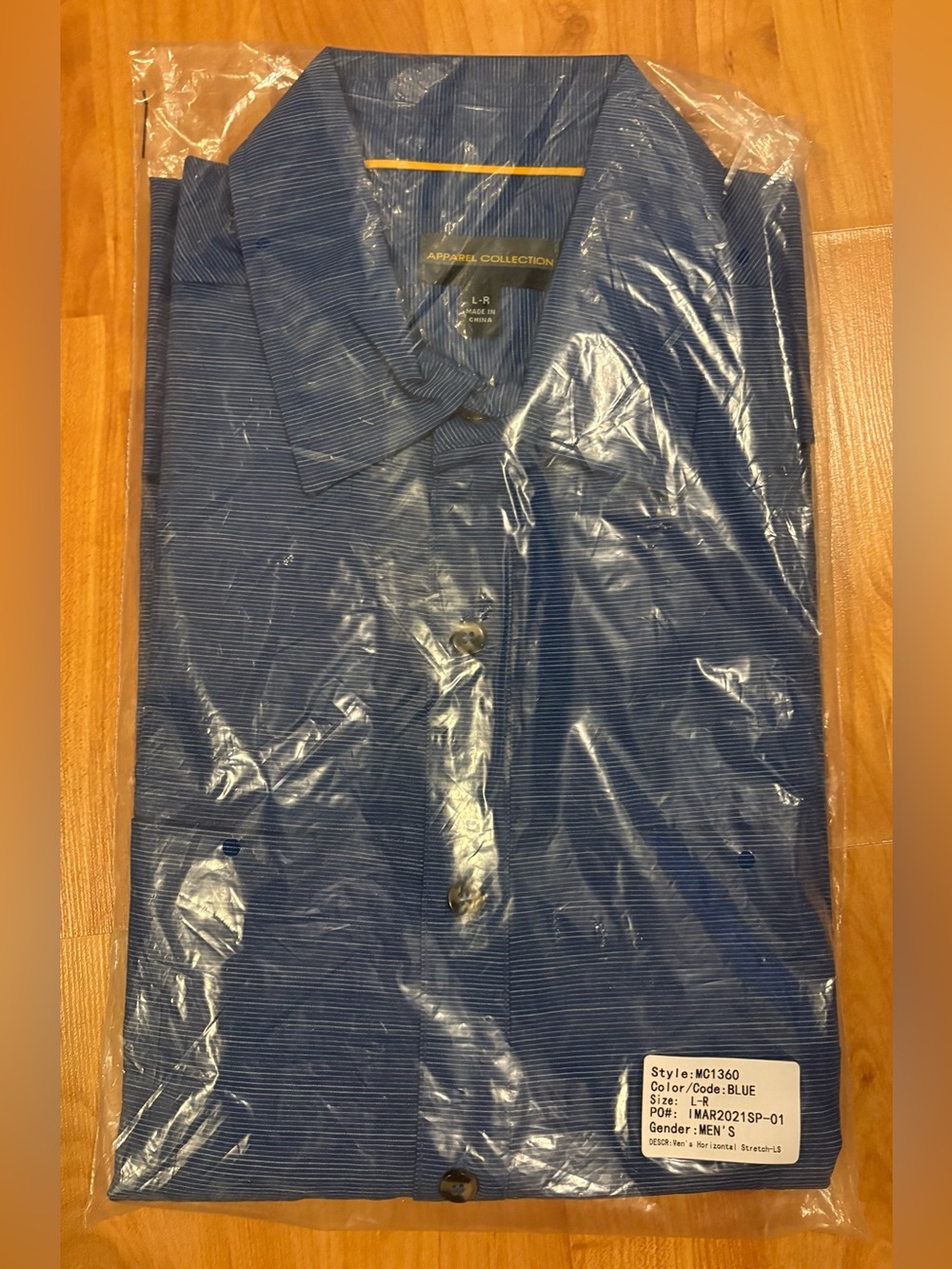 🔥McDonald’s Apparel Collection Manager’s Men’s Blue Horizontal Stretch LS-Sz.Lg